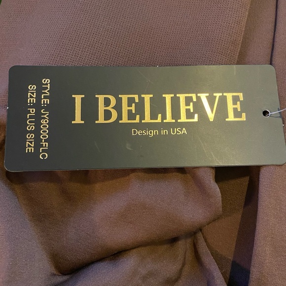 Plus Size Ladies Chocolate Brown Stretch Legging by I Believe, NWT - Picture 4 of 5